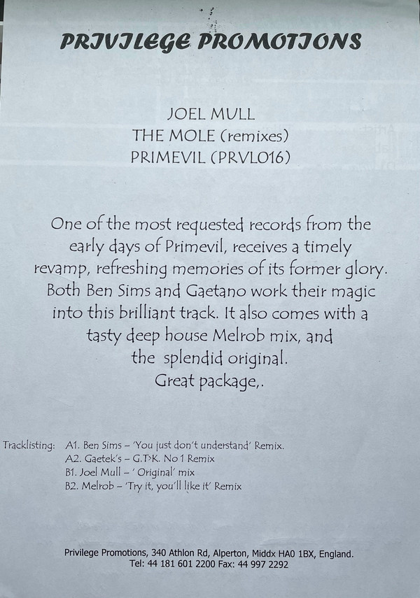 Joel Mull – The Mole Remixes E.P.-4 Joel Mull – The Mole Remixes E.P.-4