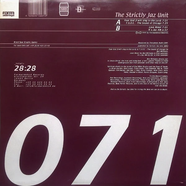Boo Williams Presents Strictly Jaz Unit – The Strictly Jaz Unit-1
