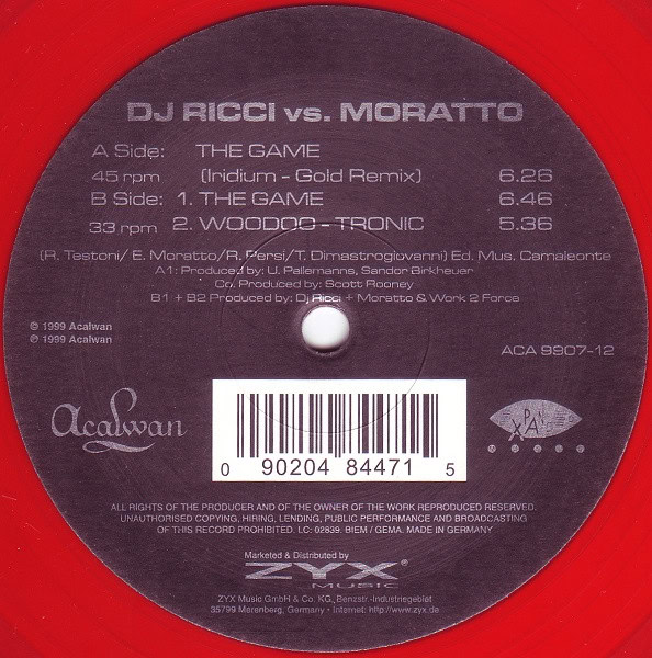 DJ Ricci Vs. Moratto - The Game / Woodoo-Tronic-0
