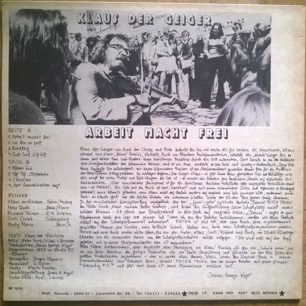 Klaus Der Geiger – Arbeit Macht Frei-1 Klaus Der Geiger – Arbeit Macht Frei-1