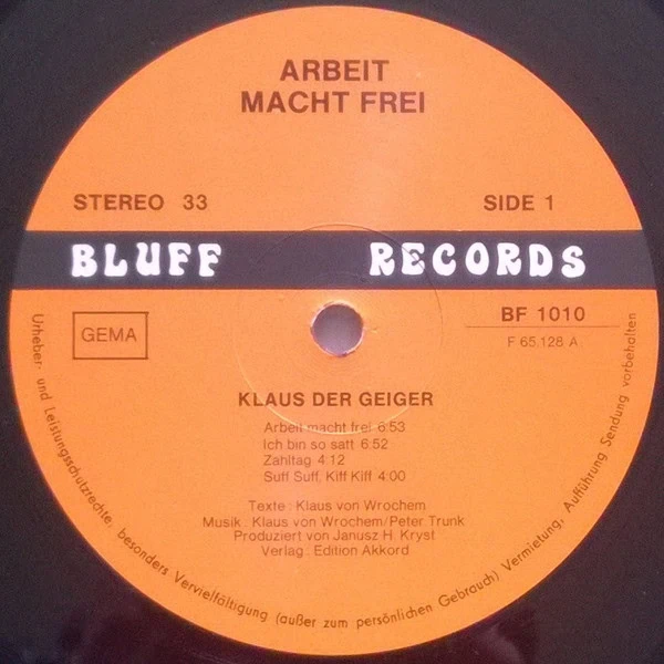 Klaus Der Geiger – Arbeit Macht Frei-2 Klaus Der Geiger – Arbeit Macht Frei-2